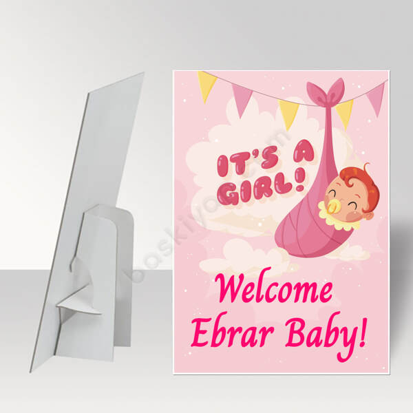 Cinsiyet Partisi Tasarımlı Baby Shower Ayaklı Pano online tasarla