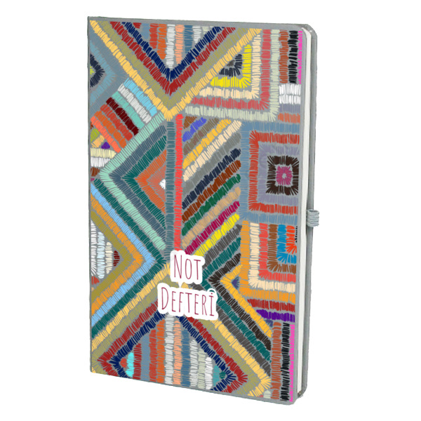 Çizgi Desen Gri Ajanda online tasarla