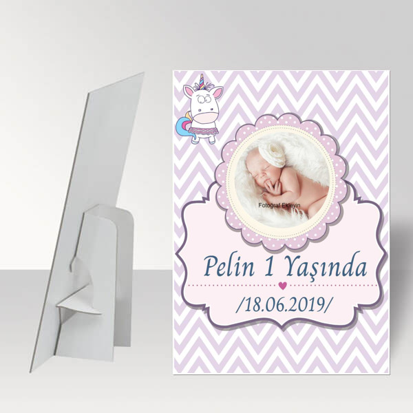 Çizgili Baby Shower Ayaklı Pano online tasarla