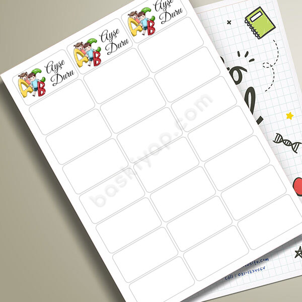 Çocuklu Okul Etiketi online tasarla