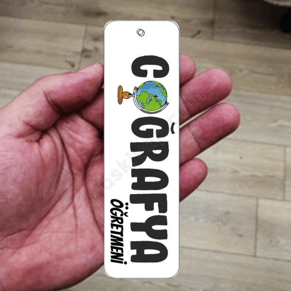 Coğrafya Öğretmeni Metal Kitap Ayracı online tasarla