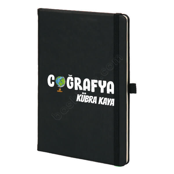 Coğrafya Öğretmeni Tasarım Siyah Ajanda online tasarla