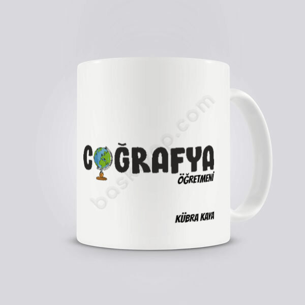 Coğrafya Öğretmeni Tasarla Baskılı Kupa online tasarla