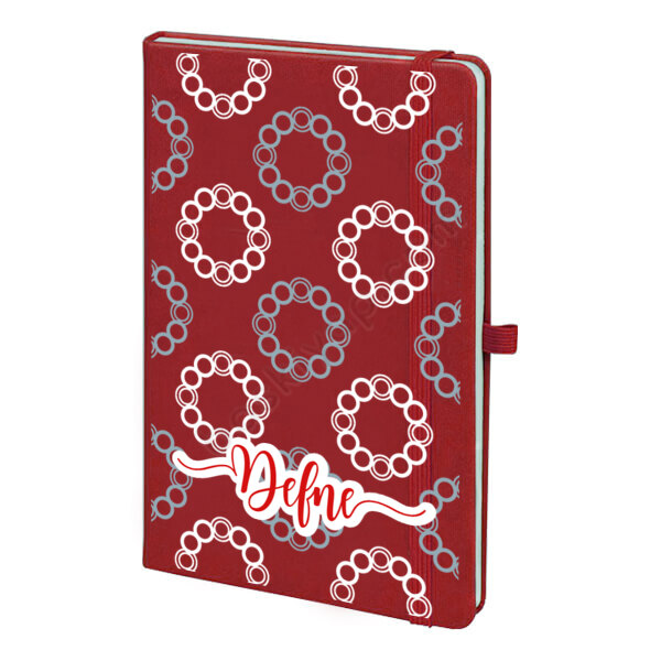 Daireli Tasarım Kırmızı Ajanda online tasarla