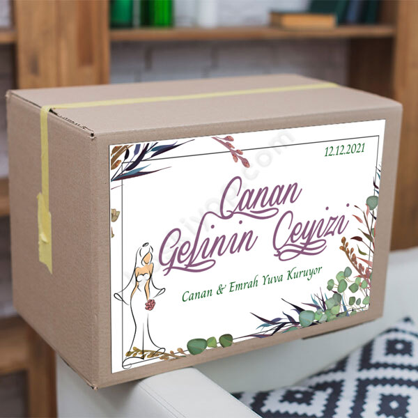 Dal Tasarım Baskılı Çeyiz Etiketi online tasarla