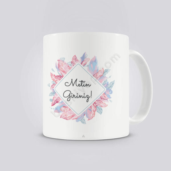 Dekoratif Tüylü Çerçeveli Kişiye Özel Kupa online tasarla