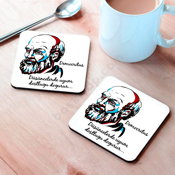 Democritus Tasarımlı Metal Bardak Altlığı online tasarla