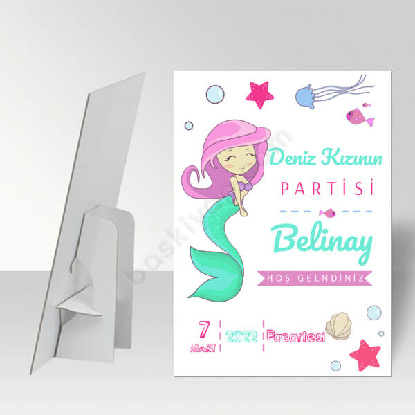 Denizkızı Tasarımlı 2 Baby Shower Ayaklı Pano online tasarla