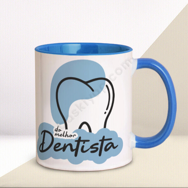 Dentista Tasarımlı Mavi Kupa Bardak online tasarla