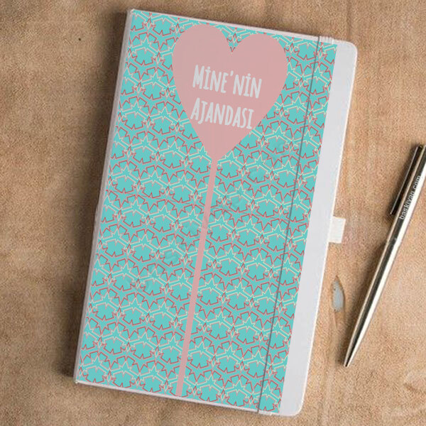 Desenli 10 Beyaz Ajanda online tasarla