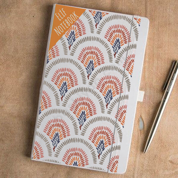 Desenli 13 Beyaz Ajanda online tasarla