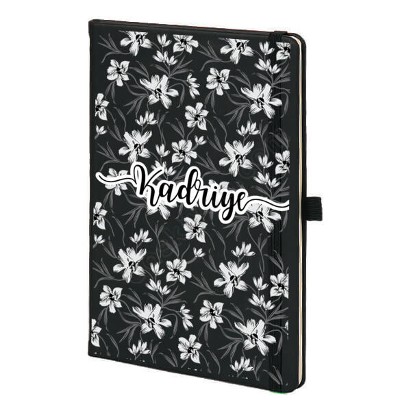 Desenli 4 Siyah Ajanda online tasarla