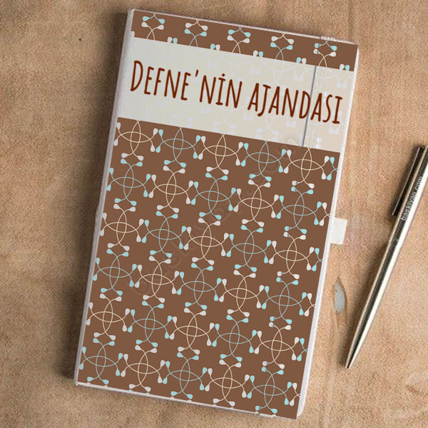 Desenli Beyaz Ajanda online tasarla