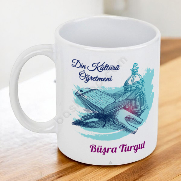 Din Kültürü Öğretmeni Tasarımı Beyaz Kupa online tasarla