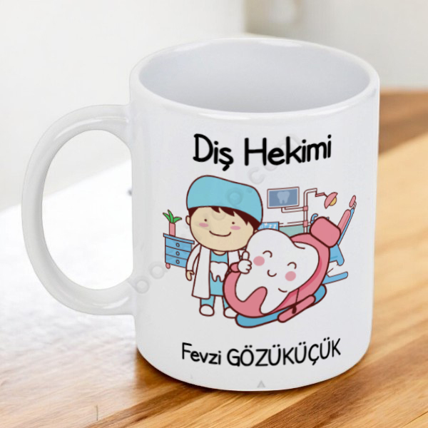 Diş Doktoru Tasarımlı Kişiye Özel Kupa online tasarla