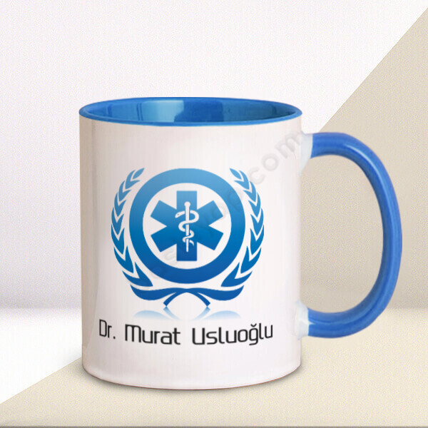 Doktor Logolu Mavi Kupa Bardak online tasarla