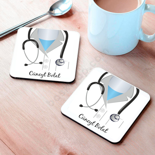 Doktor Temalı Bardak Altlığı online tasarla