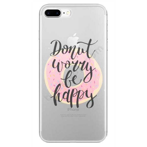 Donut Worry Be Happy Tasarımlı Iphone 7 Plus Kılıf online tasarla