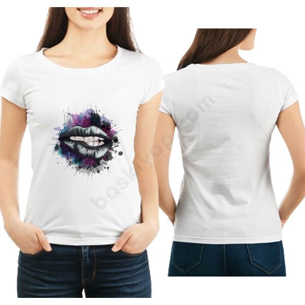 Dudak Baskılı Tişört online tasarla