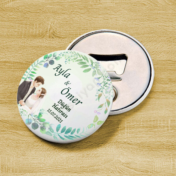 Düğün Hediyesi Buton Magnet online tasarla