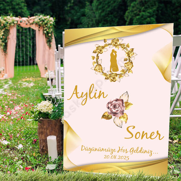 Düğün Karşılama Ayaklı Pano Tasarımı online tasarla