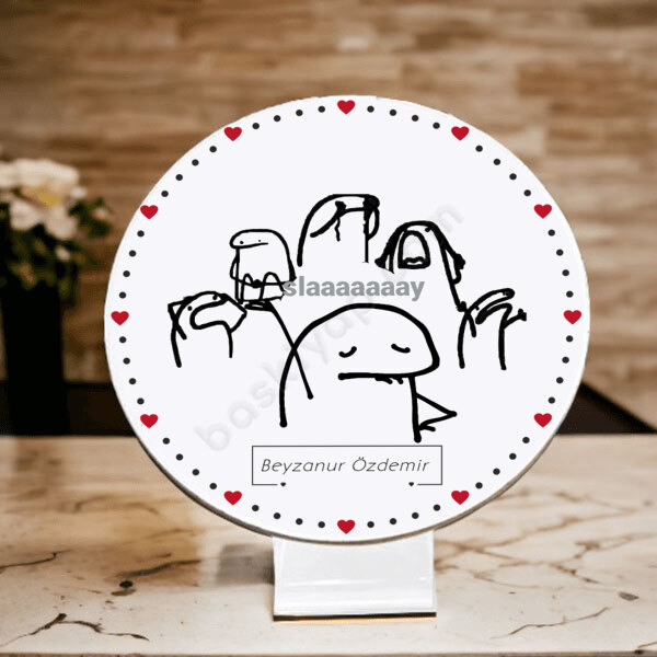 Duyguları Katletmek Kişiye Özel Baskılı Ahşap Yuvarlak Masa online tasarla