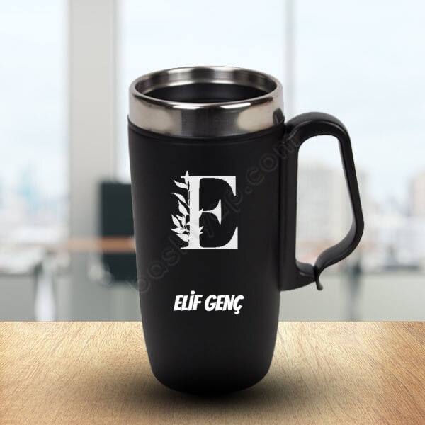 E Harf Baskılı Termos Bardak online tasarla