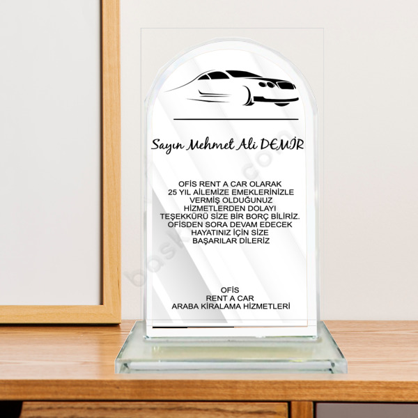 Ekonomik Emeklilik Kristal Plaket online tasarla