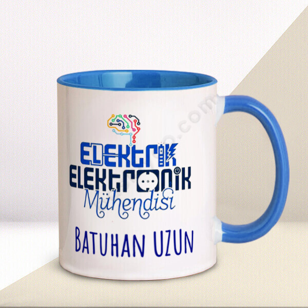 Elektrik Elektronik Mühendisi Tasarım Baskılı Mavi Kupa Bardak online tasarla