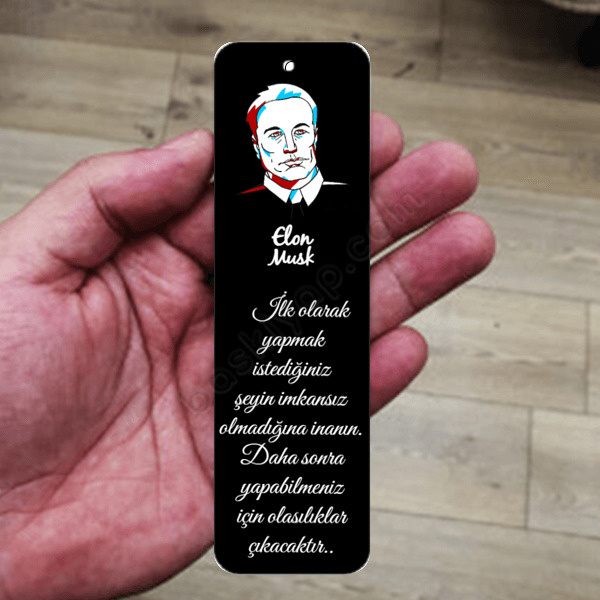 Elon Musk Tasarım Baskılı Metal Kitap Ayracı online tasarla