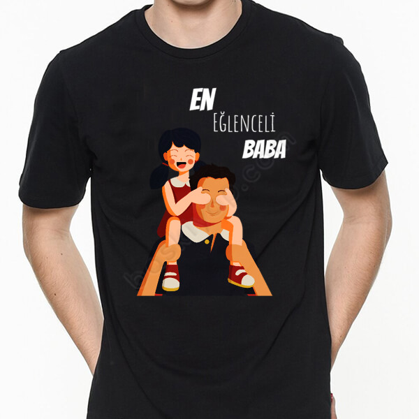 En Eğlenceli Baba Baskılı Tişört online tasarla