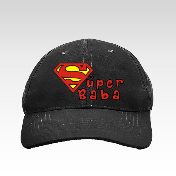 En Süper Baba Baskılı Siyah Bez Şapka online tasarla