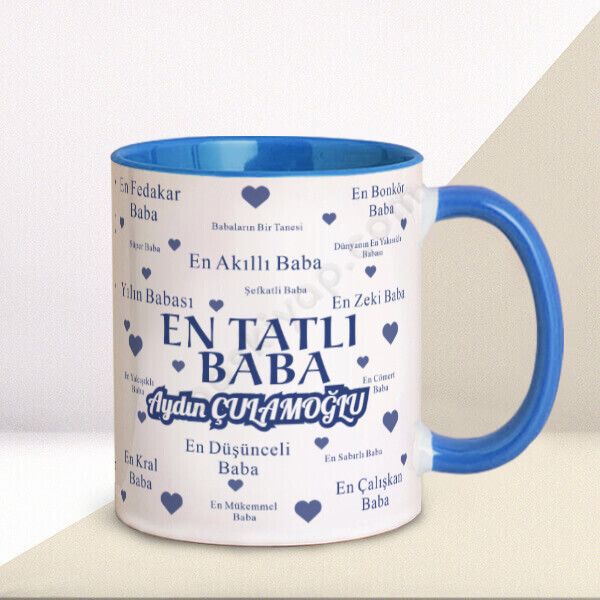En Tatlı Baba Baskılı Mavi Kupa online tasarla
