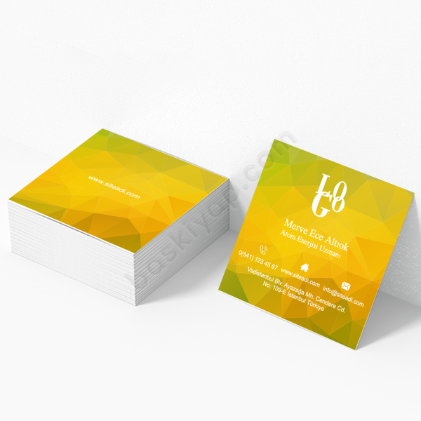 Enerji Uzmanı Kare Kartvizit online tasarla