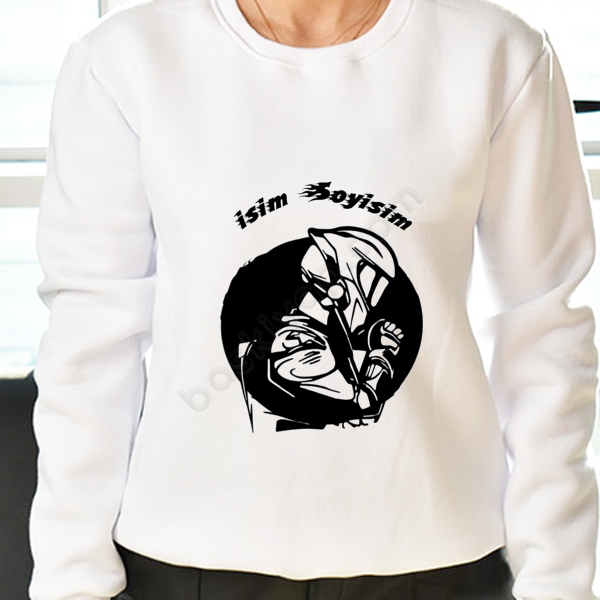 Erkek Motorcu Tasarımlı Yuvarlak Yaka Sweatshirt online tasarla