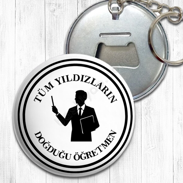Erkek Öğretmen Tasarımlı Metal Açacak Anahtarlık online tasarla
