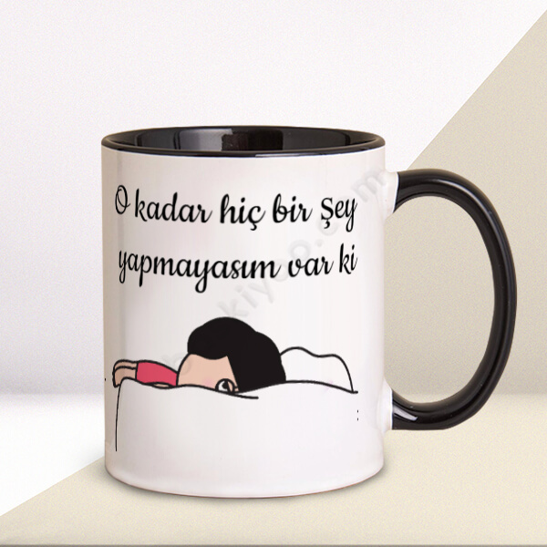 Esprili Karikatür Temalı Siyah Kupa online tasarla