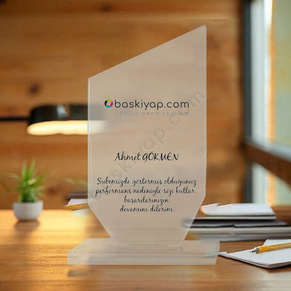 Ev Şekilli Ekonomik Kristal Plaket-2347 Kendin Tasarla | 15430 online tasarla