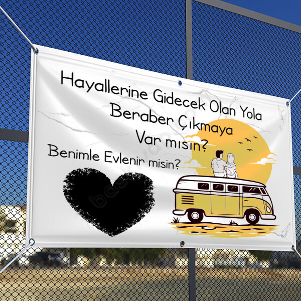 Evlilik Teklifi Branda Baskısı Tasarım 4 online tasarla