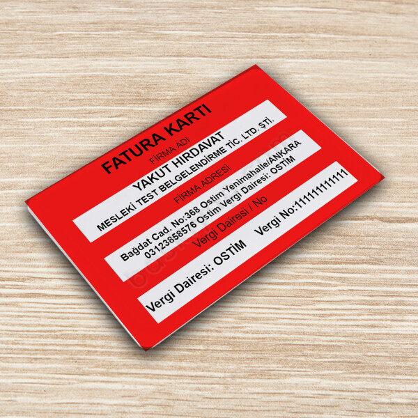 Firmaya Özel Fatura Kartı Yapımı online tasarla