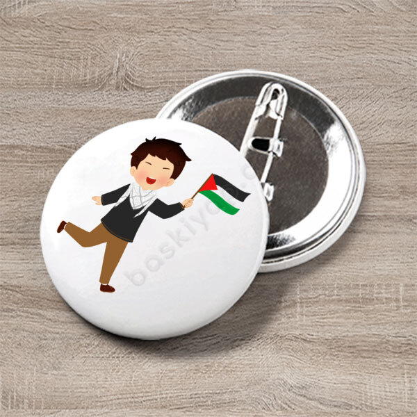 Filistin Temalı Erkek Çocuk Rozet online tasarla