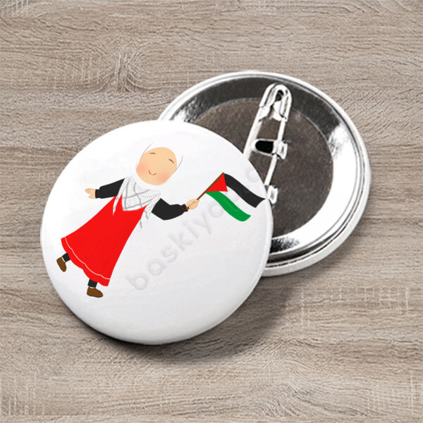 Filistin Temalı Kız Çocuk Rozet online tasarla