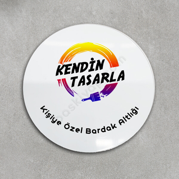 Firmaya Özel Yuvarlak Bardak Altlığı online tasarla