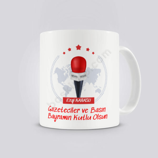 Gazeteciler Ve Basın Bayramı Temalı Kupa Bardak online tasarla