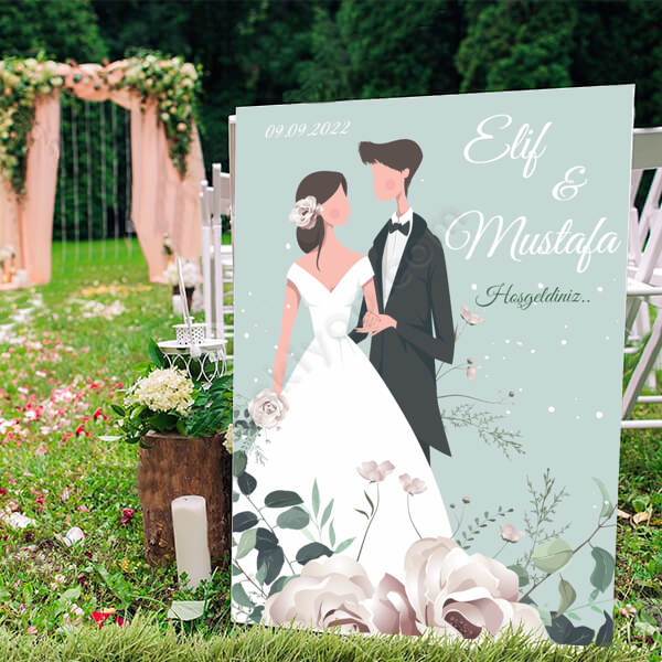 Gelin Damat Tasarımlı Ayaklı Pano online tasarla