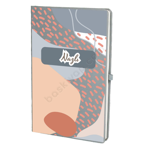 Geometrik Desenli Gri Ajanda online tasarla