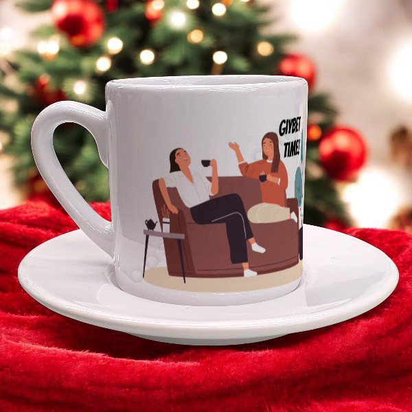 Gıybet Zamanı Tasarım Baskılı Kendin Tasarla Türk Kahvesi Fincanı online tasarla