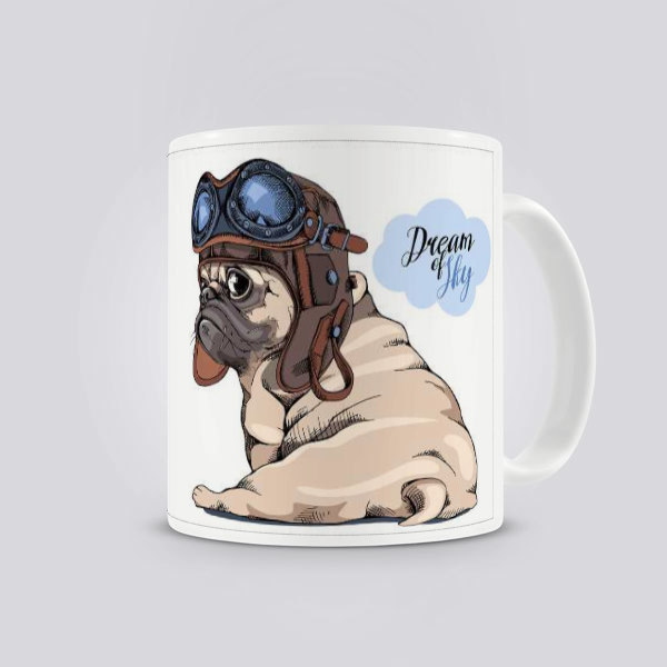 Pug Gökyüzünün Rüyası Kupa Bardak online tasarla