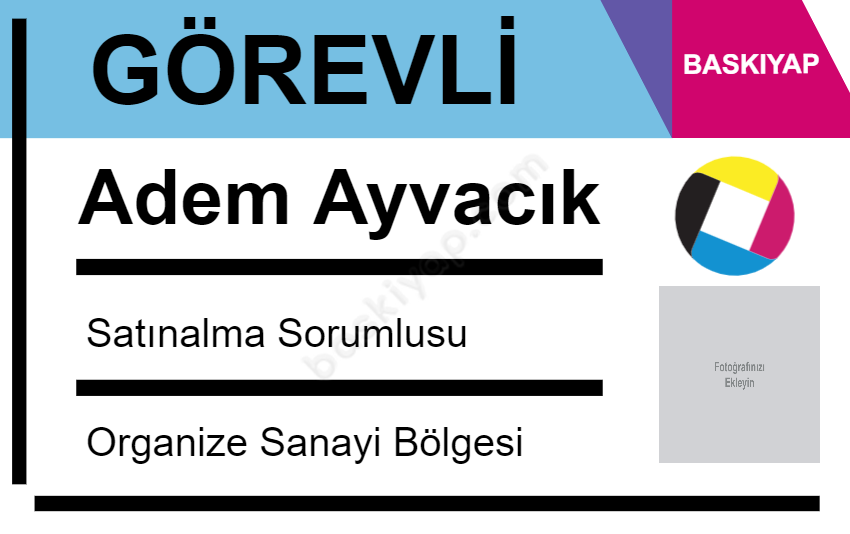 Görevli Çipli Yaka Kartı online tasarla