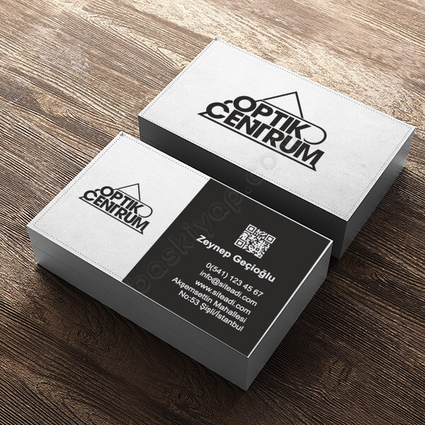 Gözlük Firması Temalı Çift Yön Siyah Kartvizit online tasarla